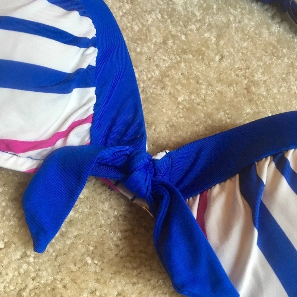 Liz Claiborne striped bikini top